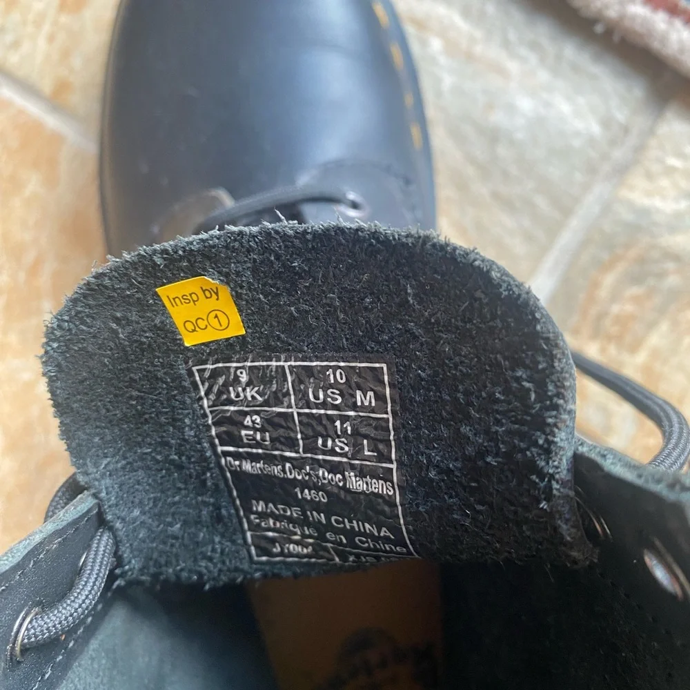 Dr. Martens Black Leather Boots with Yellow Stitching - Picture 6 of 6